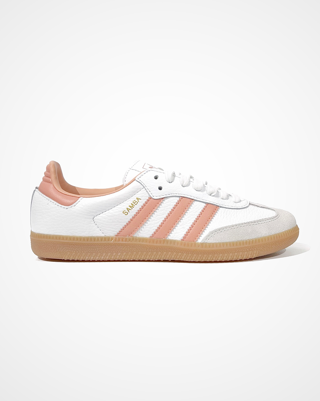 Pink and 2025 white adidas trainers