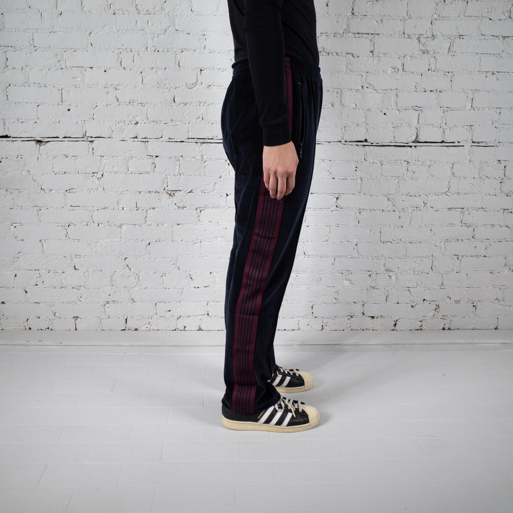 NARROW VELOUR TRACK PANT NAVY