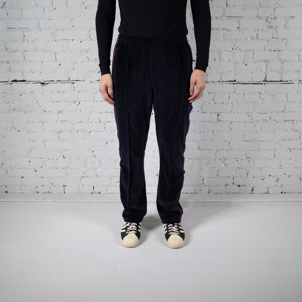 NARROW VELOUR TRACK PANT NAVY
