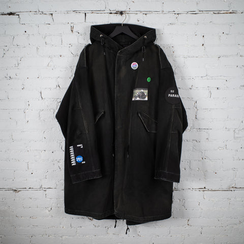 MEDIUM LENGTH PARKA WASHED BLACK